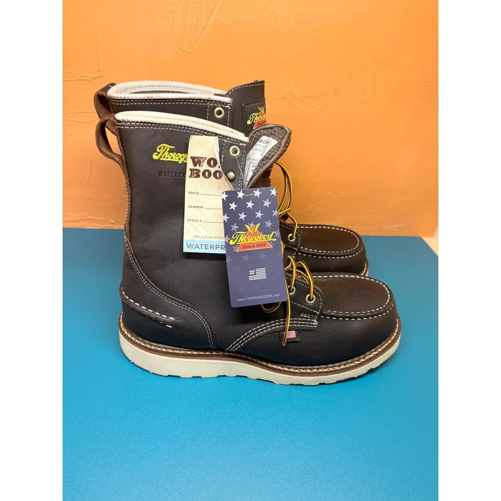 Thorogood 1957 Series Mens 9.5D Dark Brown 8in Waterproof Steel Toe Boots